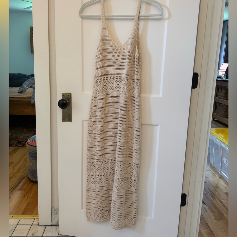Rip Curl Beige Crochet Swim cover up dress - XS
